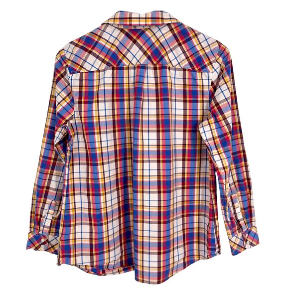 Talbots Medium Plaid Long Sleeve Button Up Blouse Shirt Top Formal Cozy Artsy - Picture 8 of 8